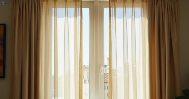 Dusty and dull curtains in heidelberg-vic before steam cleaning